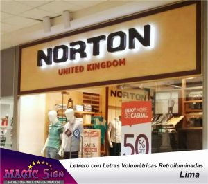 letrero y letras volumetricas retroiluminadas