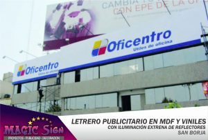 letrero publicitario en mdf y vinil